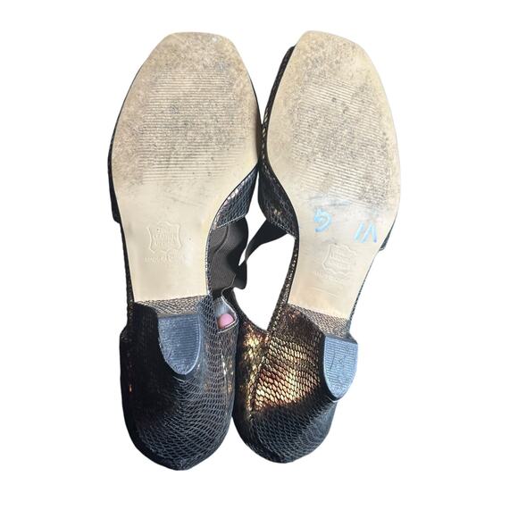 Ros Hommerson peep toe heel comfort size 10 1/2 Wide brown and gold snake skin - Picture 8 of 11